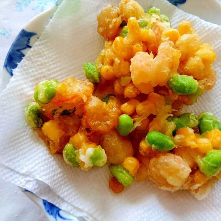 枝豆とコーンとえびのかき揚げ レシピ 作り方 By Hirohyt102 楽天レシピ